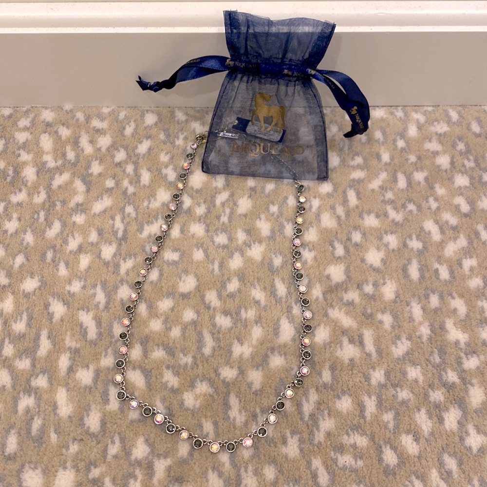 NWT, Silver plates rhinestone necklace, with 2” extender.